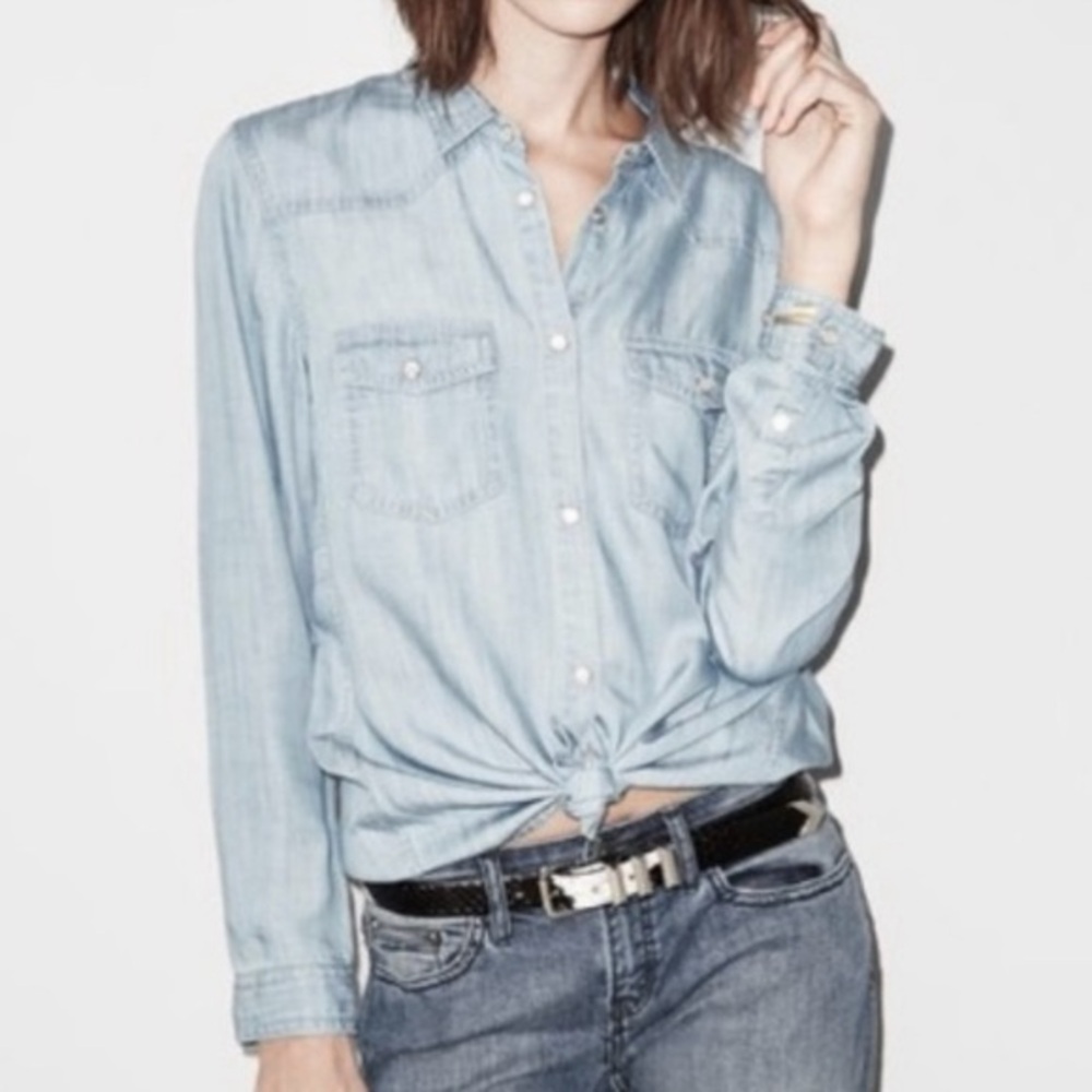 The Kooples Tencel Denim Shirt Size Small